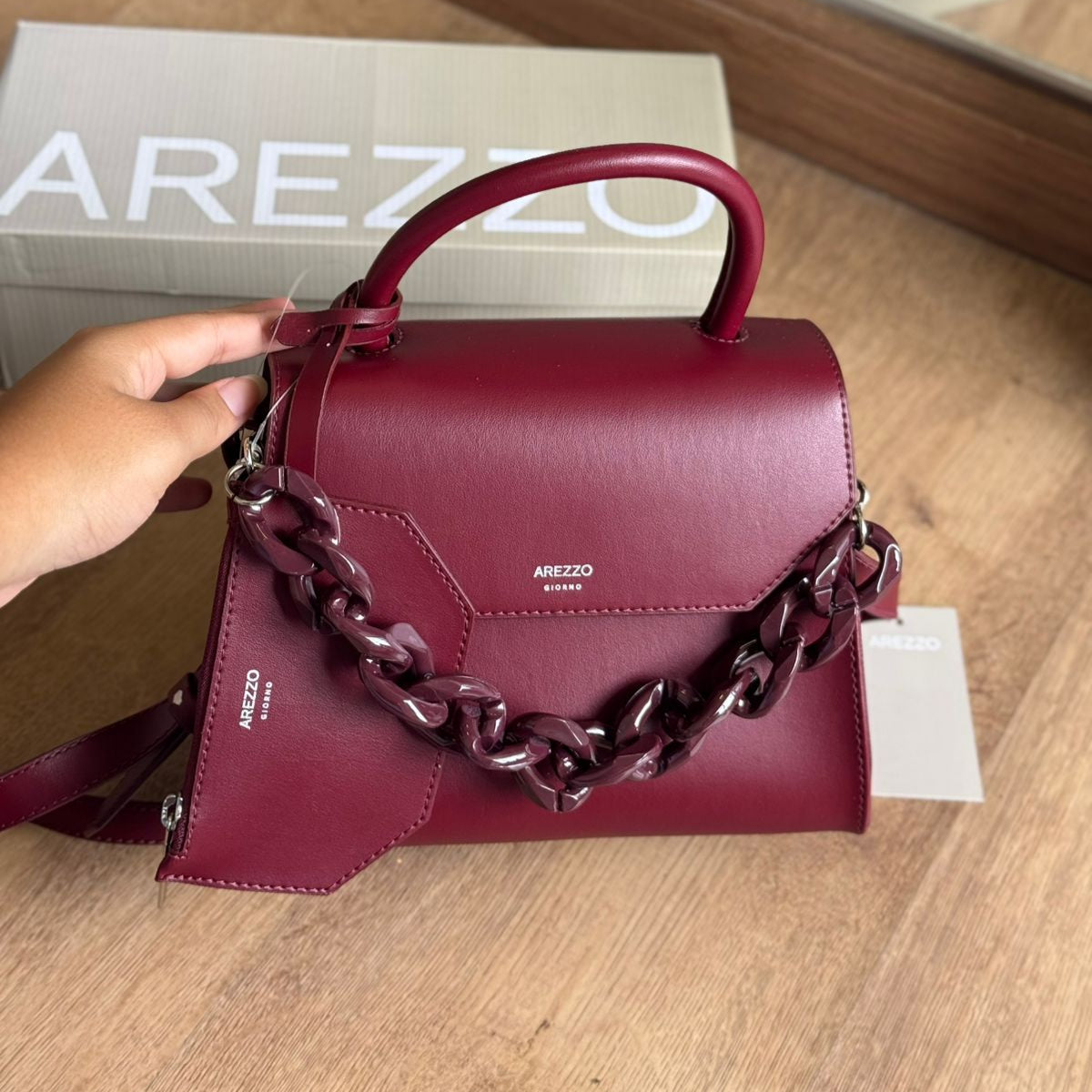 Bolsa Arezzo Satchel Média Translúcida