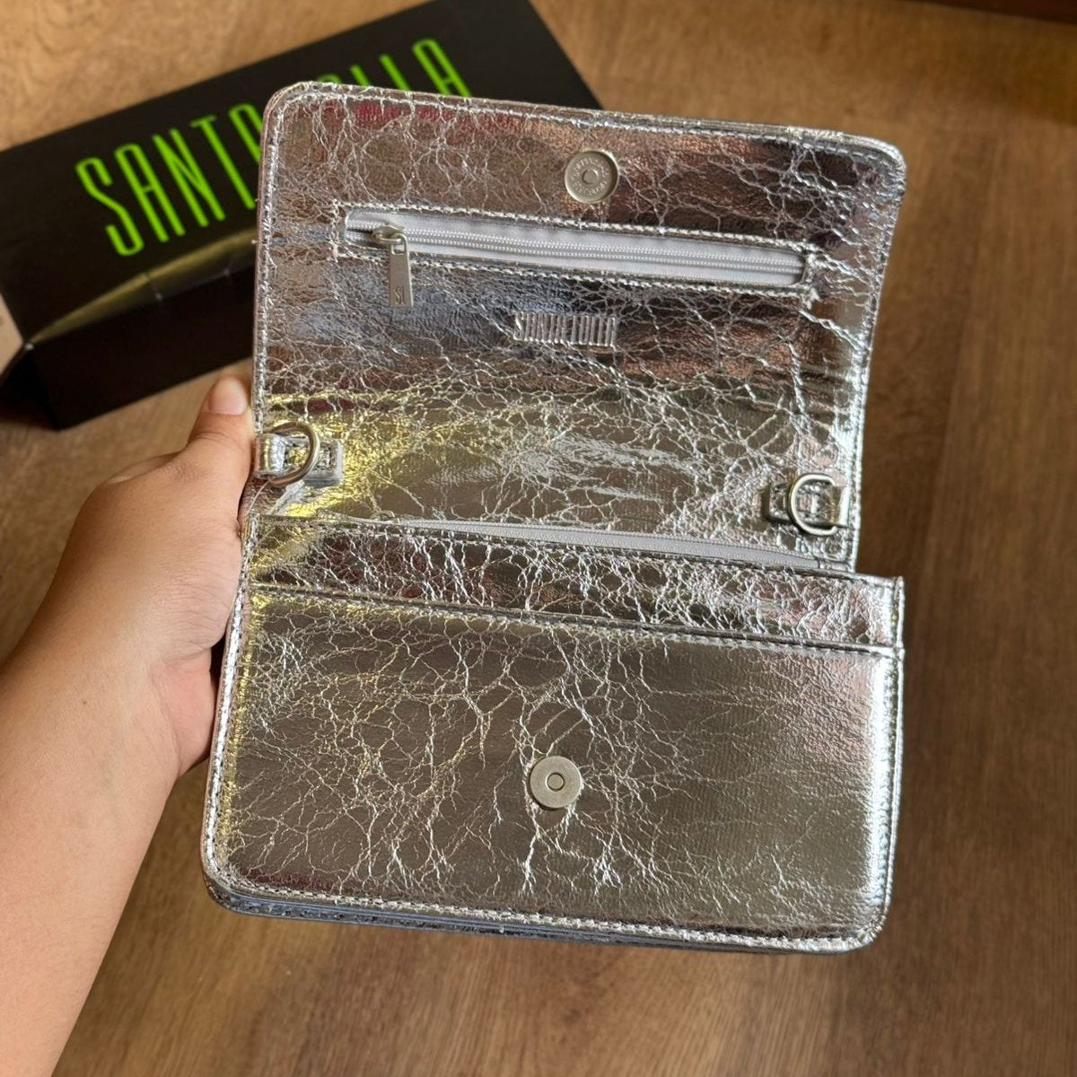 Bolsa Santa Lolla Metal Crinkle e Soft