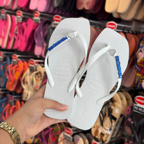 Havaianas Slim Square + Placa Logo + Pin Concha