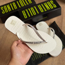 Chinelo Santa Lolla Flip Flop Borracha Tiras Brilho