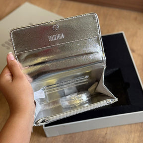 Clutch Santa Lolla Metalizado Cobra Alça De Mão