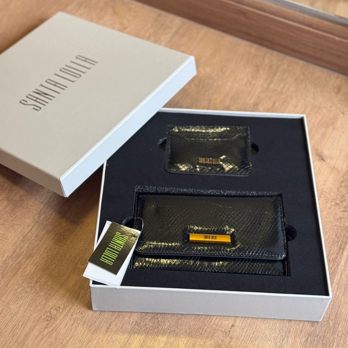 Clutch Santa Lolla Metalizado Cobra Alça De Mão