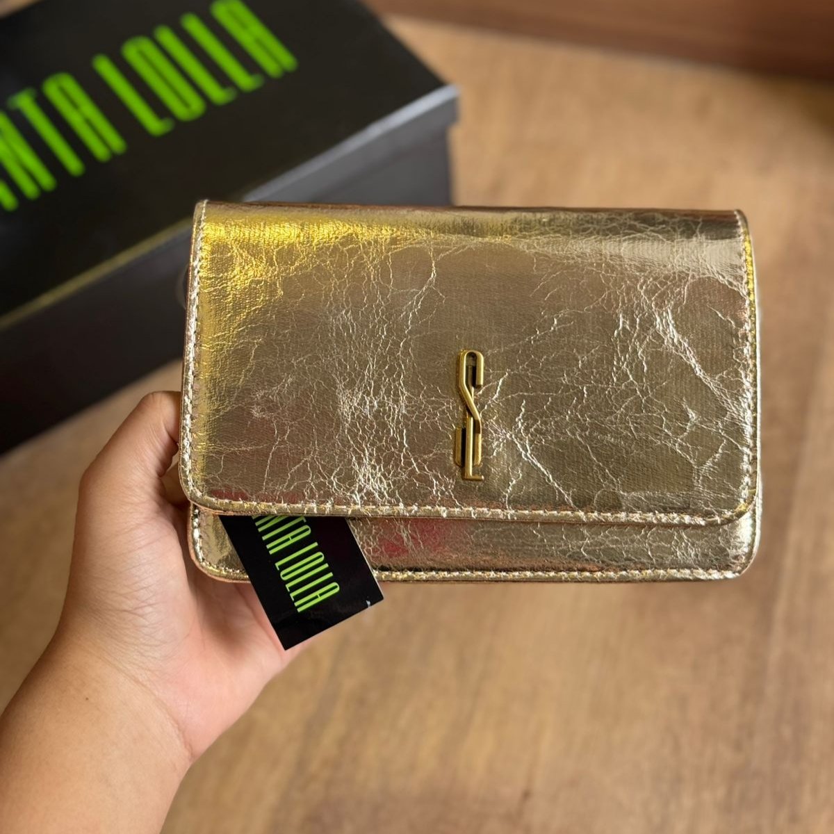 Bolsa Santa Lolla Metal Crinkle e Soft