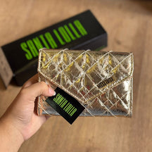 Bolsa Santa Lolla Carteira Transversal Metalizada e Verniz