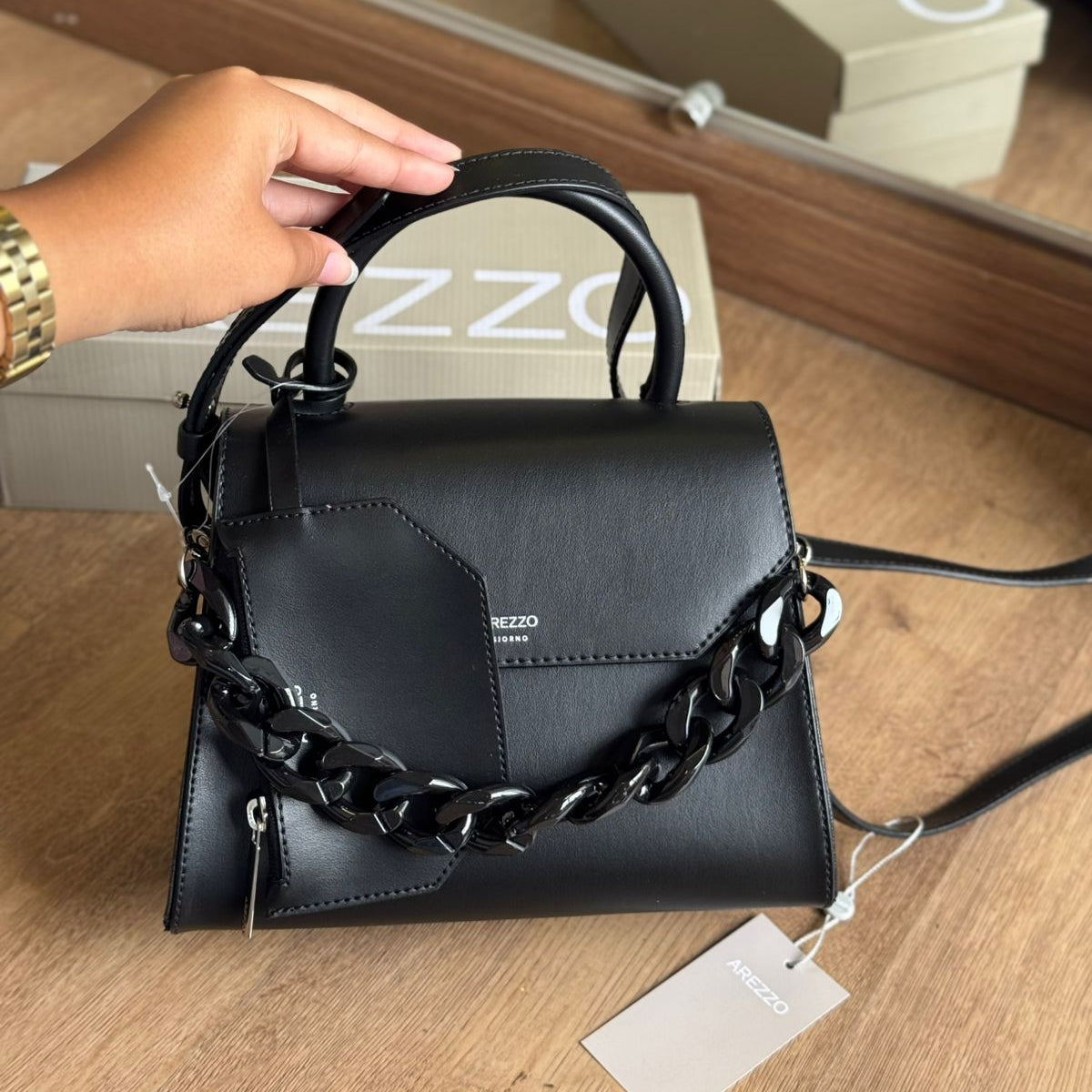 Bolsa Arezzo Satchel Média Translúcida