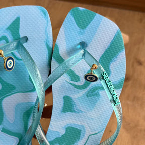 Havaianas Square Jelly Azul + Pin Olho Grego